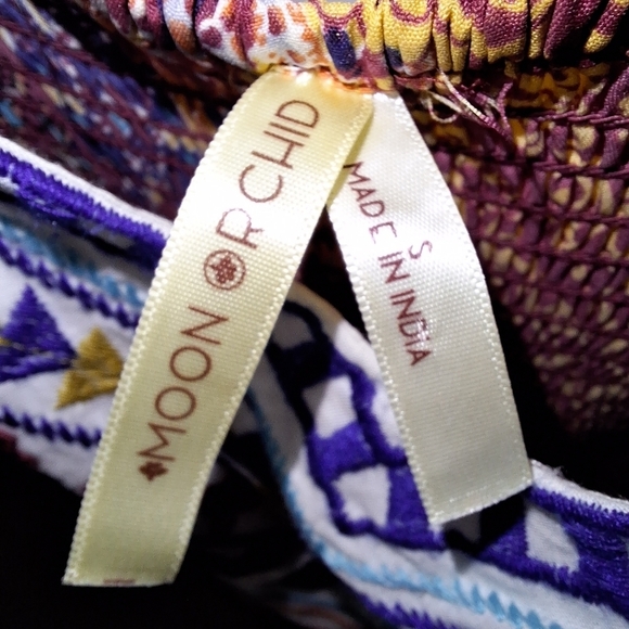 A Moon Orchid boho pleated maxi dress with spaghetti straps in a size small - Picture 4 of 6